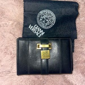 Versace black wallet card holder